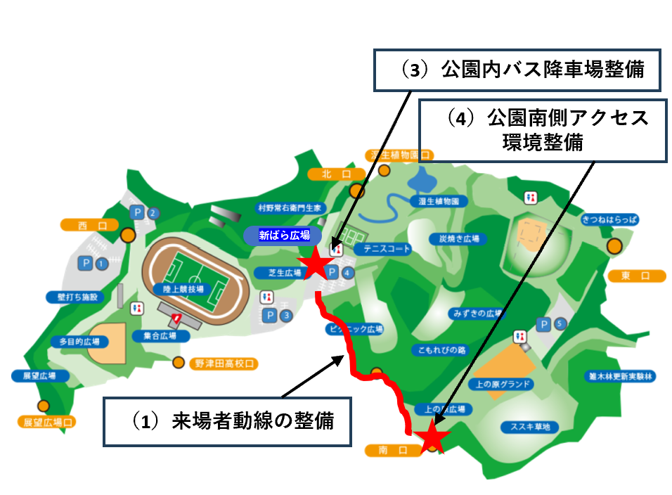 野津田公園の地図です。