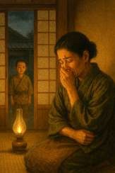 夜に泣く母の姿のイメージ画像です。