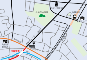 多摩ニュータウン通り周辺の地図です。
