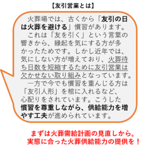 友引営業の説明